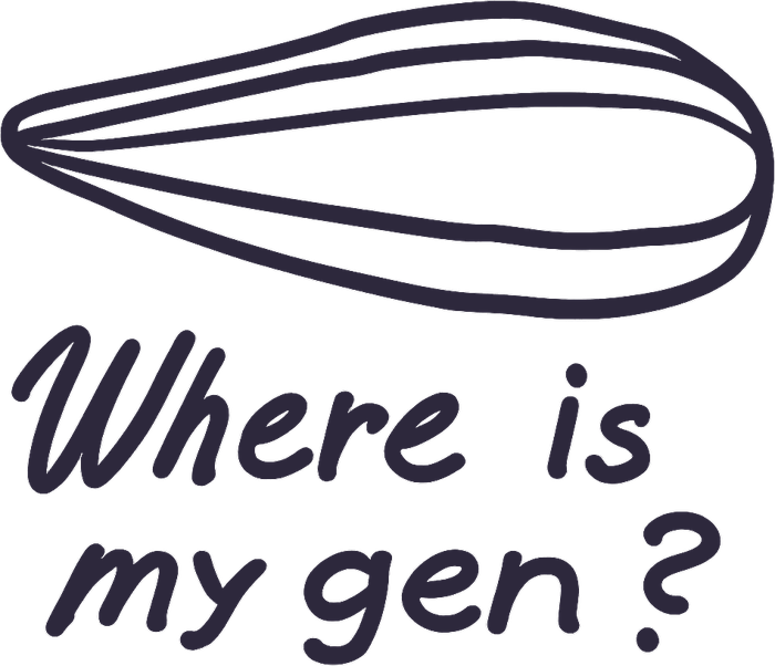 Where is my gen? — studio logo with a seed